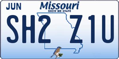MO license plate SH2Z1U