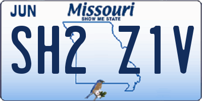 MO license plate SH2Z1V