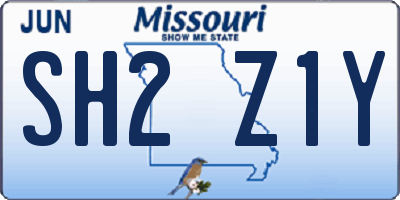 MO license plate SH2Z1Y