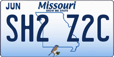 MO license plate SH2Z2C