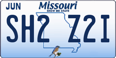 MO license plate SH2Z2I