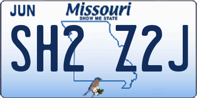 MO license plate SH2Z2J