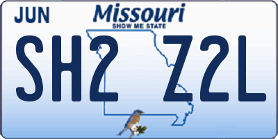 MO license plate SH2Z2L
