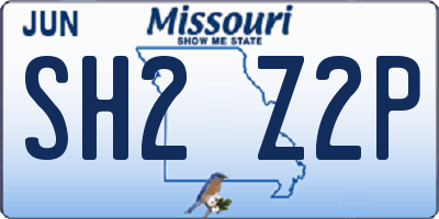MO license plate SH2Z2P