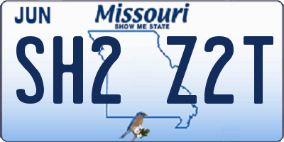 MO license plate SH2Z2T