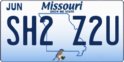 MO license plate SH2Z2U