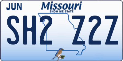 MO license plate SH2Z2Z