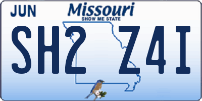 MO license plate SH2Z4I