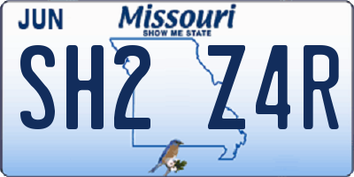 MO license plate SH2Z4R