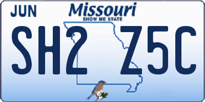MO license plate SH2Z5C