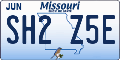 MO license plate SH2Z5E