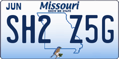 MO license plate SH2Z5G