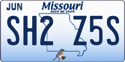 MO license plate SH2Z5S