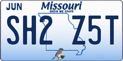 MO license plate SH2Z5T