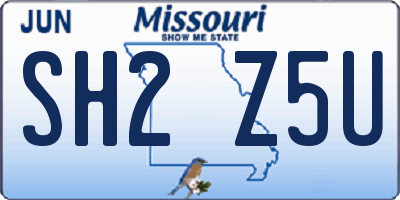 MO license plate SH2Z5U