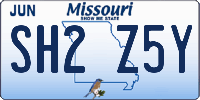 MO license plate SH2Z5Y