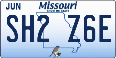 MO license plate SH2Z6E