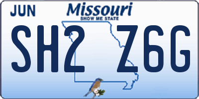 MO license plate SH2Z6G