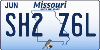 MO license plate SH2Z6L