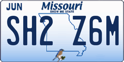 MO license plate SH2Z6M