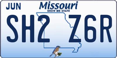 MO license plate SH2Z6R