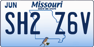 MO license plate SH2Z6V