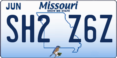 MO license plate SH2Z6Z