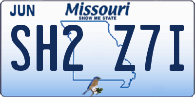 MO license plate SH2Z7I