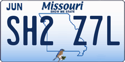 MO license plate SH2Z7L