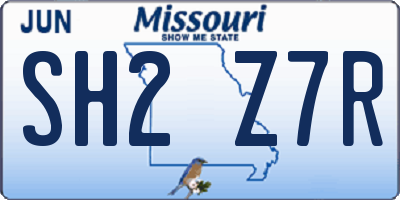 MO license plate SH2Z7R