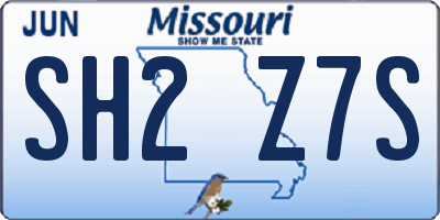 MO license plate SH2Z7S