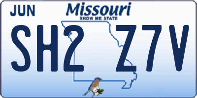 MO license plate SH2Z7V