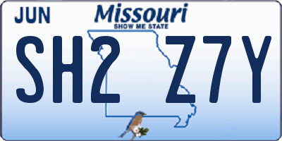 MO license plate SH2Z7Y