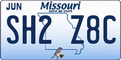 MO license plate SH2Z8C