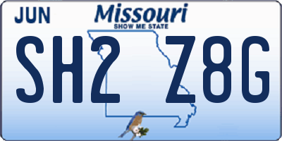 MO license plate SH2Z8G