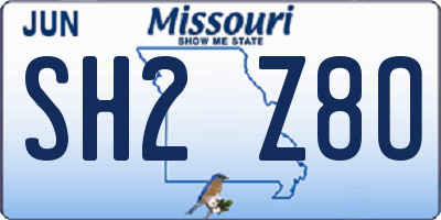 MO license plate SH2Z8O