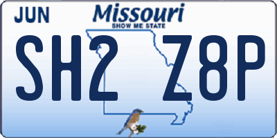 MO license plate SH2Z8P