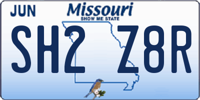 MO license plate SH2Z8R