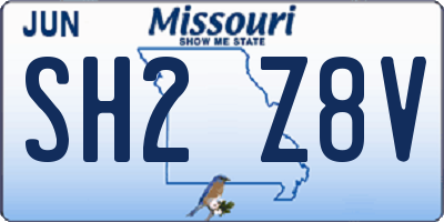 MO license plate SH2Z8V