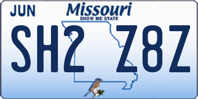 MO license plate SH2Z8Z