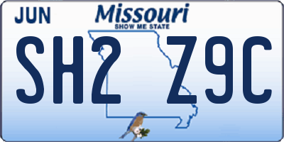 MO license plate SH2Z9C