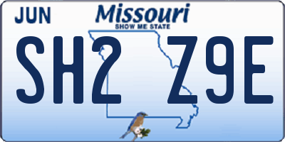 MO license plate SH2Z9E