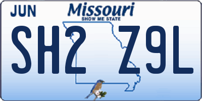 MO license plate SH2Z9L