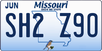 MO license plate SH2Z9O