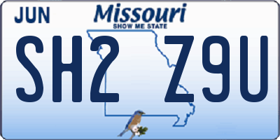 MO license plate SH2Z9U