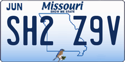 MO license plate SH2Z9V