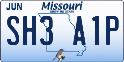 MO license plate SH3A1P