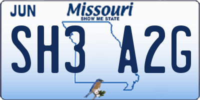 MO license plate SH3A2G