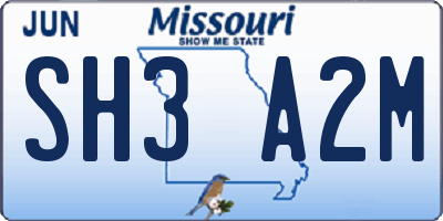 MO license plate SH3A2M