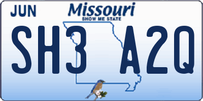 MO license plate SH3A2Q